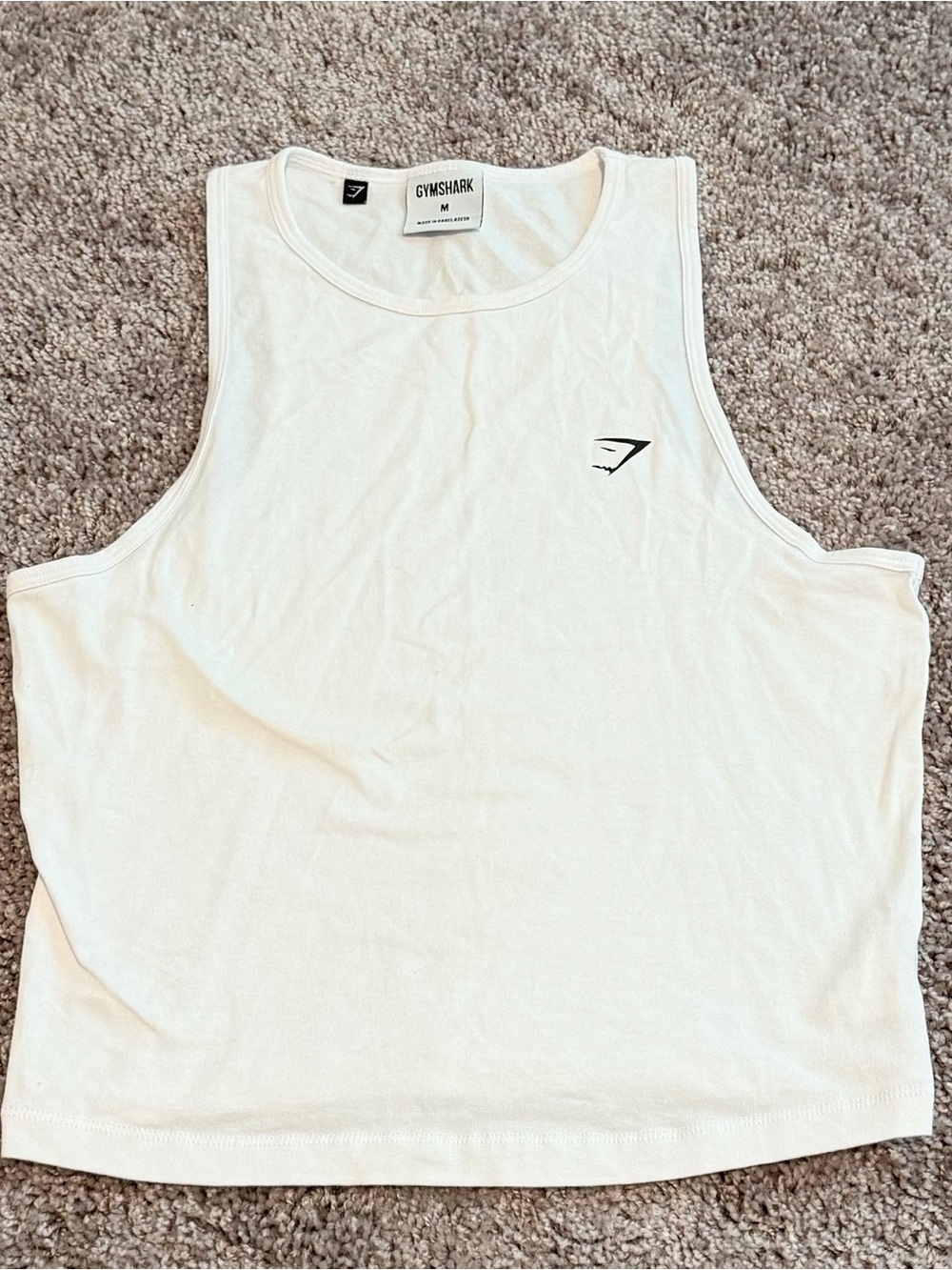 Gymshark White Crewneck Logo Tee
